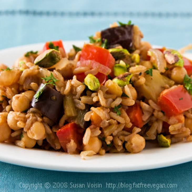 Turkish Pilaf with Pistachios and Chickpeas Recipe