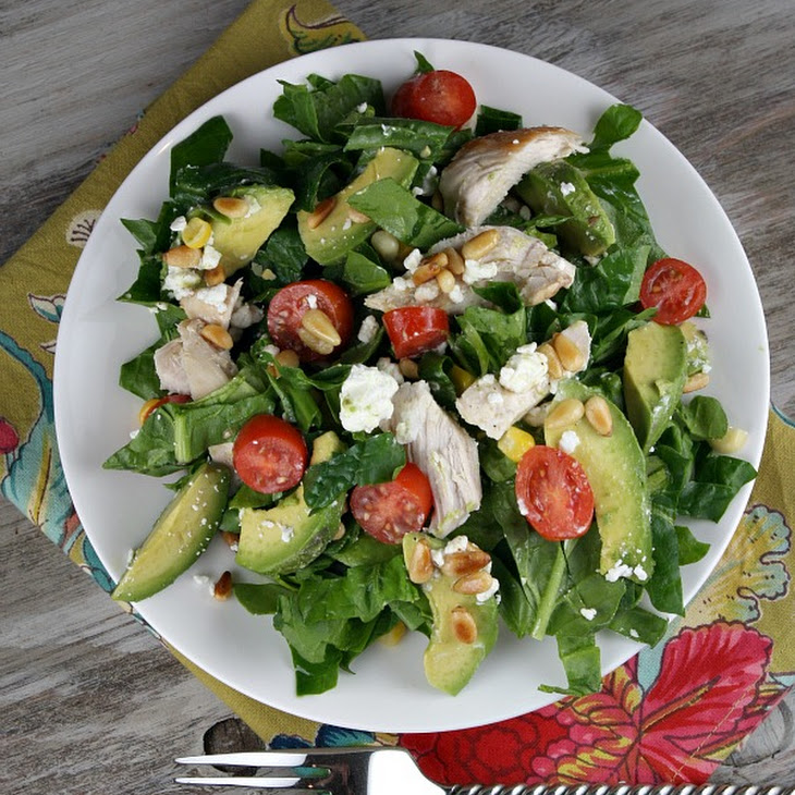 Spinach Salad with Chicken, Avocado and Goat Cheese Recipe
