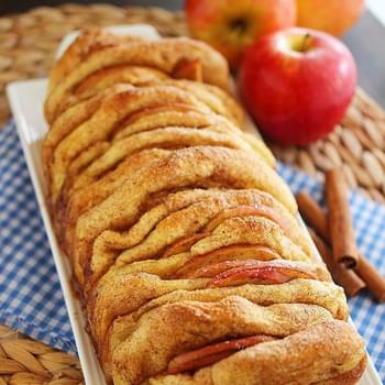 Apple Pie Pull Apart Bread with Vanilla Glaze