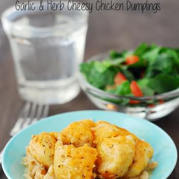 Slow Cooker Garlic & Herb Cheesy Chicken Dumplings