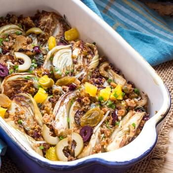 Lemon Roasted Fennel with Olives and Breadcrumbs
