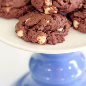 Double Chocolate Peanut Butter and White Chip Cookies