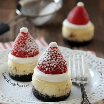 Mini Santa Hat Cheesecakes