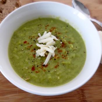 Broccoli-Kale White Cheddar Soup