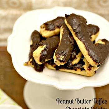 Peanut Butter Toffee Chocolate Eclairs