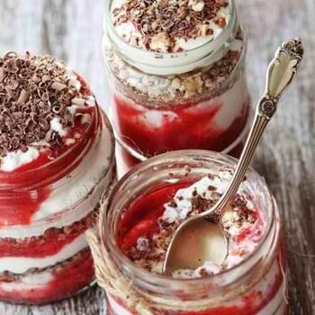 Roasted Raspberry Cheesecake Jars