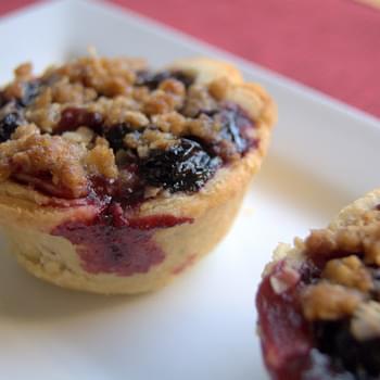 Blueberry Cherry Mini Crumb Pies