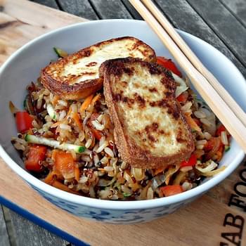 Warm Rice & Quinoa Salad with Pan Fried Tofu