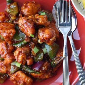 Indian Chilli Chicken – Batter fried chicken coated in a garlic, soy & chilli gravy
