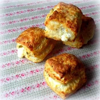 *Flaky Goat Cheese and Chive Biscuits*