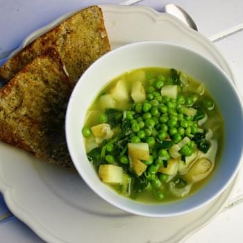 Spinach, Watercress, Celery And Pea Pottage