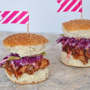Mini Pulled Pork Sandwiches with homemade slaw