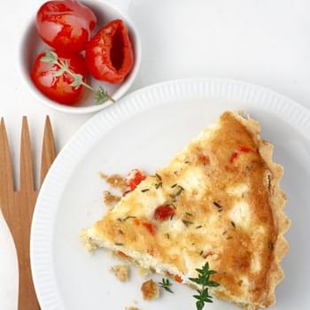 Feta, Peppadew and thyme quiche for a blogger photo afternoon