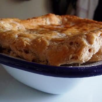 Suet Crust Topped Minced Beef And Onion Pie