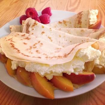 Poached Nectarine Crepes