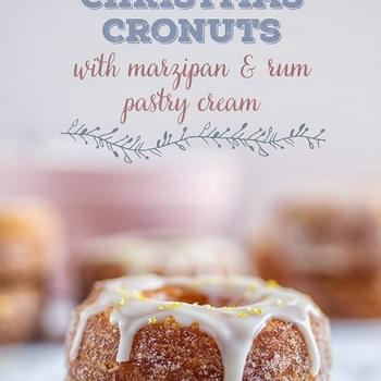 Christmas Cronuts with marzipan pastry cream