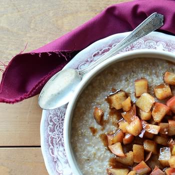 Irish Oatmeal with Hot Buttered Cinnamon Apples