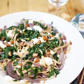 Linguine with Kale & Caramelized Onions