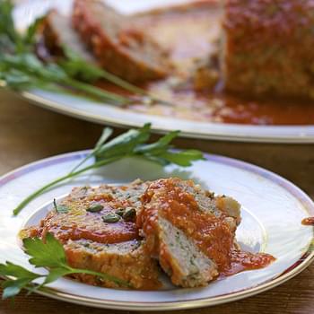 SICILIAN TURKEY MEAT LOAF with POTATOES CAPERS and WINE