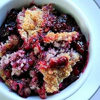 Berry Cobbler with Coconut Walnut Topping