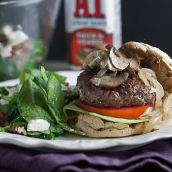 Juicy Bison Burgers with Mushrooms & Onions