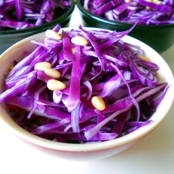 Yogurt Dressing with Star Anise on Red Cabbage