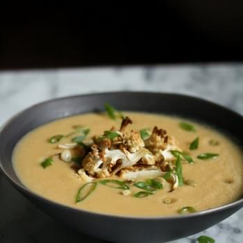 Vegan Cauliflower Soup with Red Curry