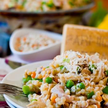 Israeli Couscous with Chicken and Peas