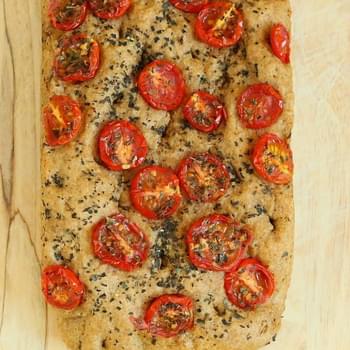 Focaccia With Tomatoes And Basil