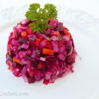 Russian Vinaigrette Recipe with Beets and Sauerkraut