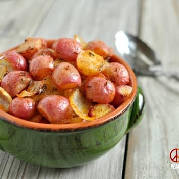Paprika Roasted Radishes with Onions – Low Carb, Gluten Free, Paleo