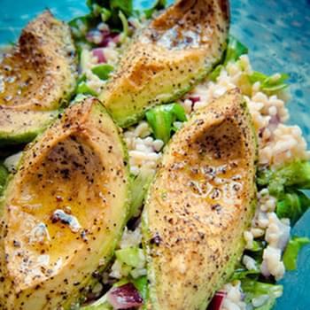 Roasted Avocado Over Couscous Salad