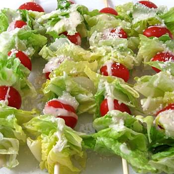 Super Low Calorie Caesar Salad on a Stick
