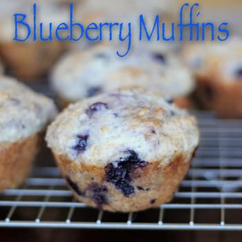 Blueberry Muffins made with Frozen Blueberries