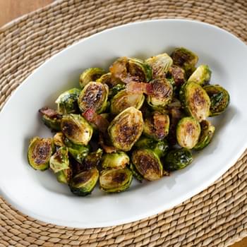 Bacon Roasted Brussels Sprouts with Honey Mustard