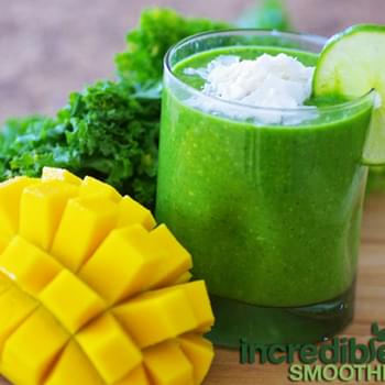 Coconut-Mango-Lime Green Smoothie Recipe with Kale