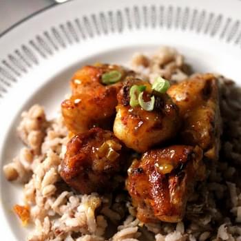 Vegan Orange "Chicken" over Rice {Awesome Plant-Based, Gluten Free Meal}