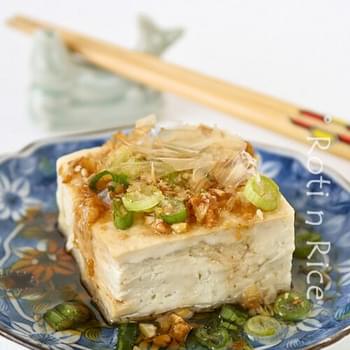 Steamed Tofu with Garlic Soy Dressing