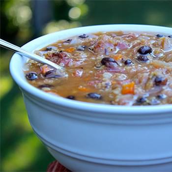 Protein Packed Black Bean and Lentil Soup