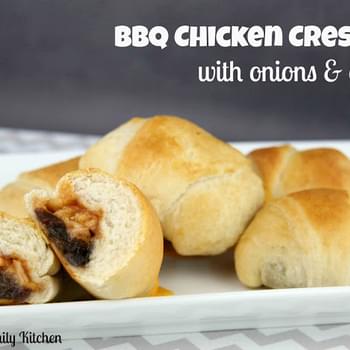 BBQ Chicken Crescents with Onions & Cheddar