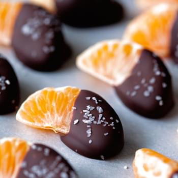 Salted Chocolate Dipped Mandarin Slices