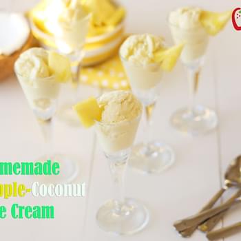 Homemade Pineapple Coconut Ice Cream {Dairy Free}