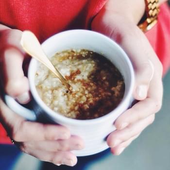 Steel Cut Oats with Peanut Butter, Honey and Cinnamon