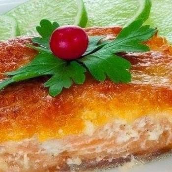 Baked Pink Salmon With Cheese