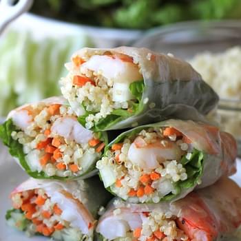 Roasted Shrimp Quinoa Spring Rolls