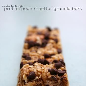 Chewy Pretzel Peanut Butter Granola Bars