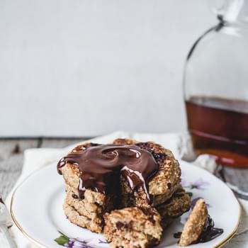 Oatmeal Chocolate Chip Cookie Pancakes for One {vegan + gluten free}