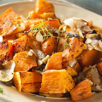 Simple Garlic-Roasted Sweet Potatoes