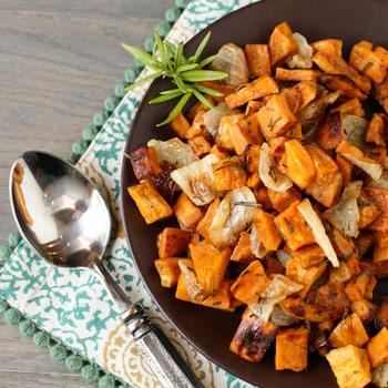 Rosemary Roasted Sweet Potatoes and Onions