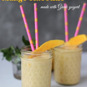 Mango Smoothie made with Greek Yogurt